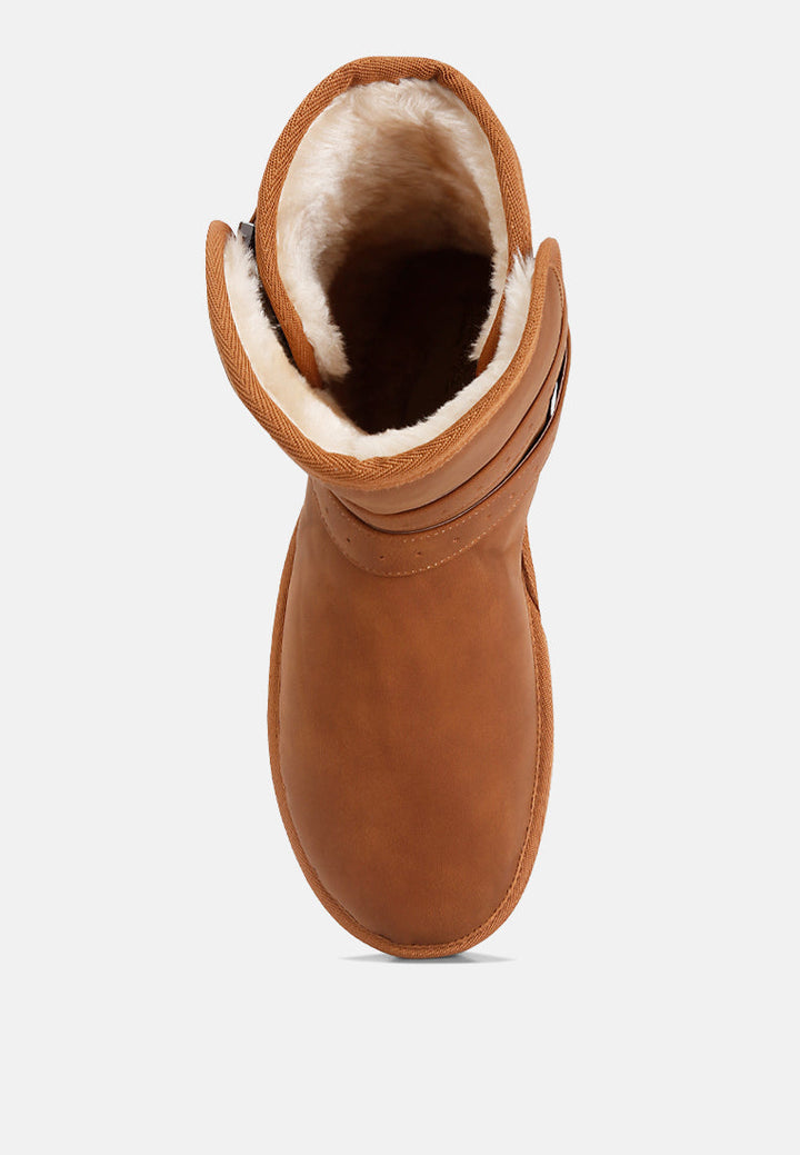 basil buckle strap detail boots by ruw#color_tan