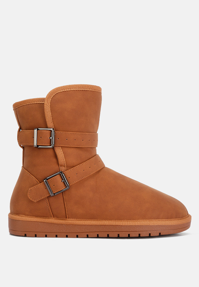 basil buckle strap detail boots by ruw#color_tan