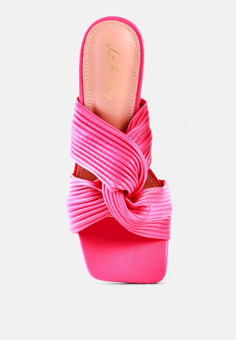 battle ex corss pleated strap slip on sandals by ruw#color_fuchsia