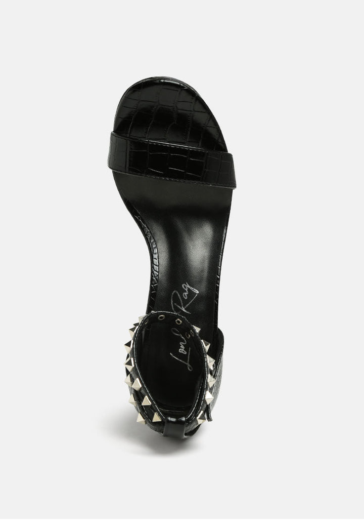 belle block heeled studded sandals by ruw#color_black