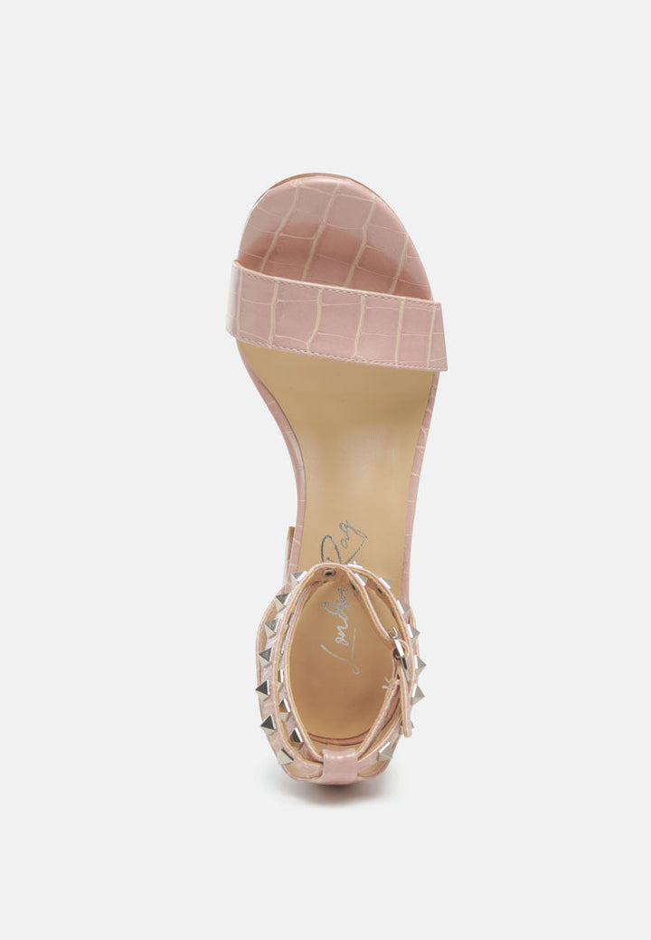 belle block heeled studded sandals by ruw#color_blush