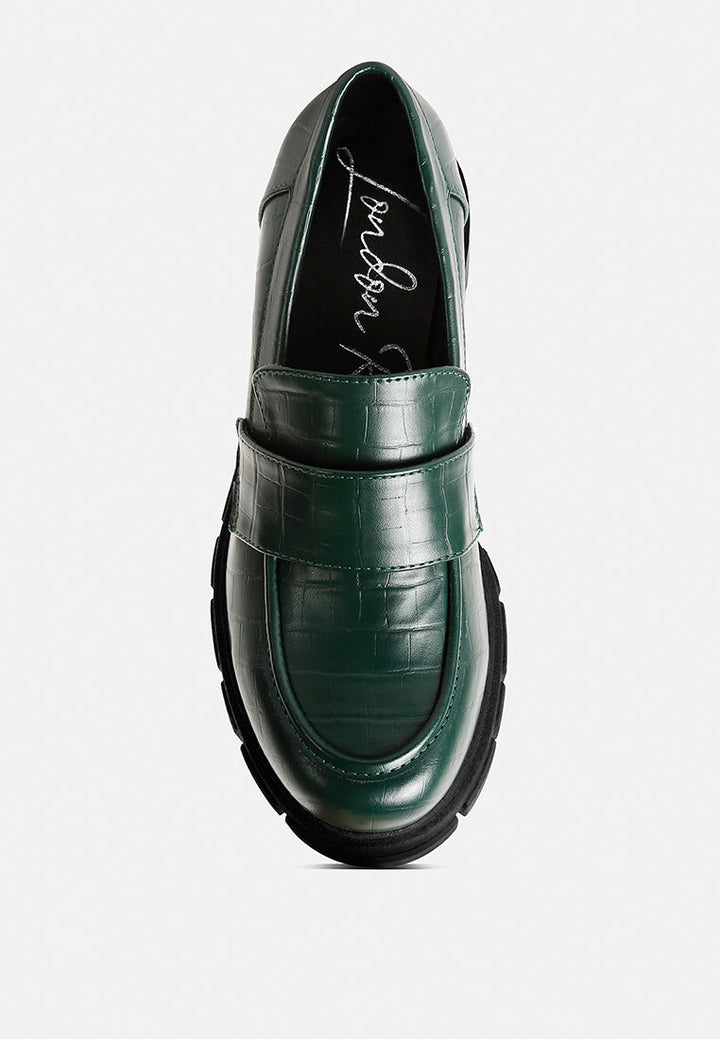 benz platform loafer by ruw#color_dark-green