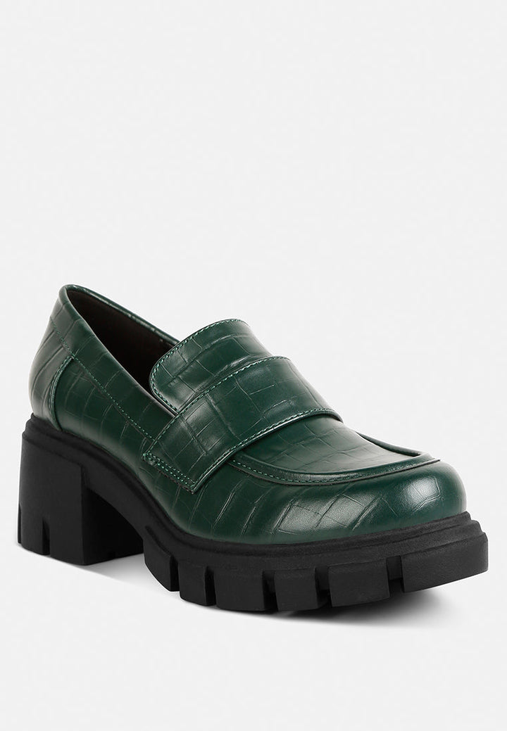 benz platform loafer by ruw#color_dark-green