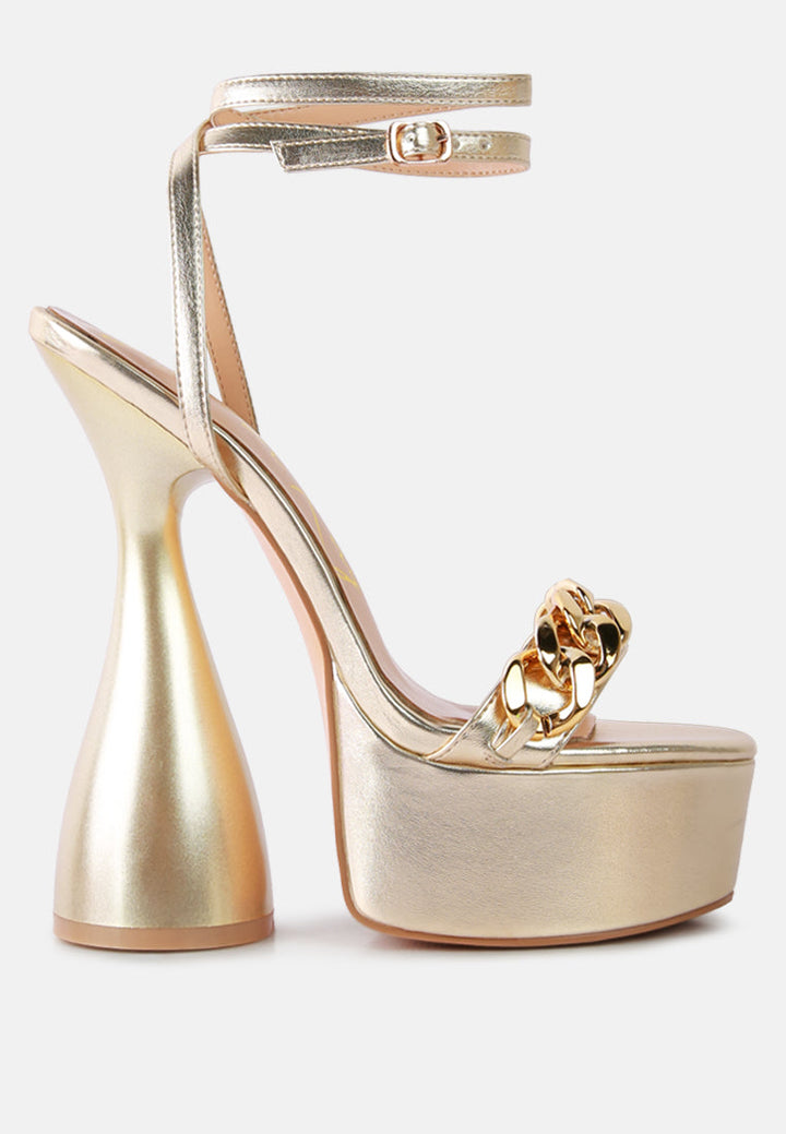 big bash metallic high platform chunky sandals by ruw#color_gold