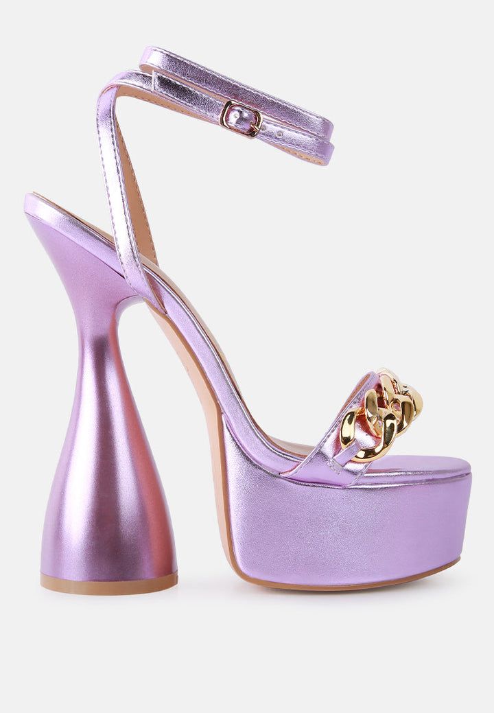 big bash metallic high platform chunky sandals by ruw#color_purple