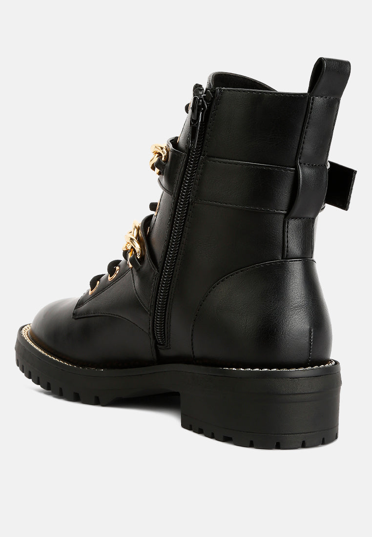 billy metal chain embellished biker boots by ruw#color_black