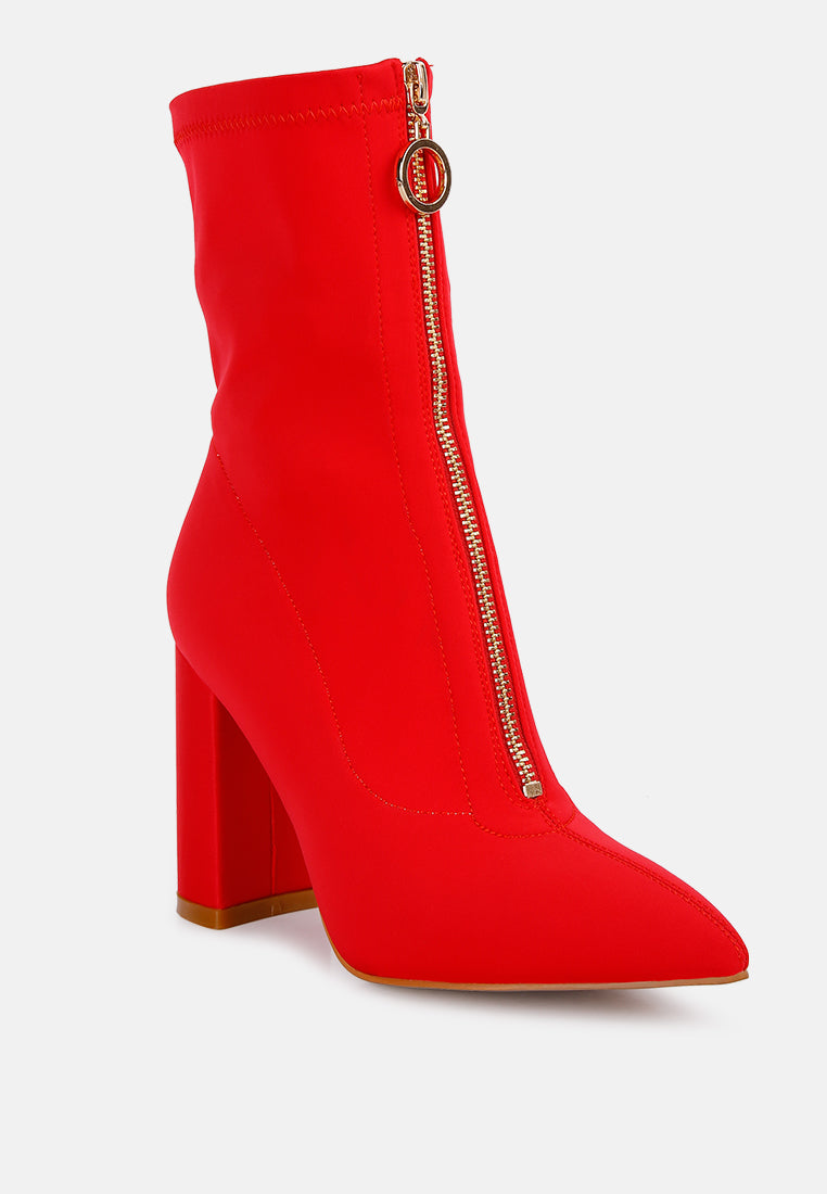 bobbettes block heeled microfiber ankle boot by ruw#color_red
