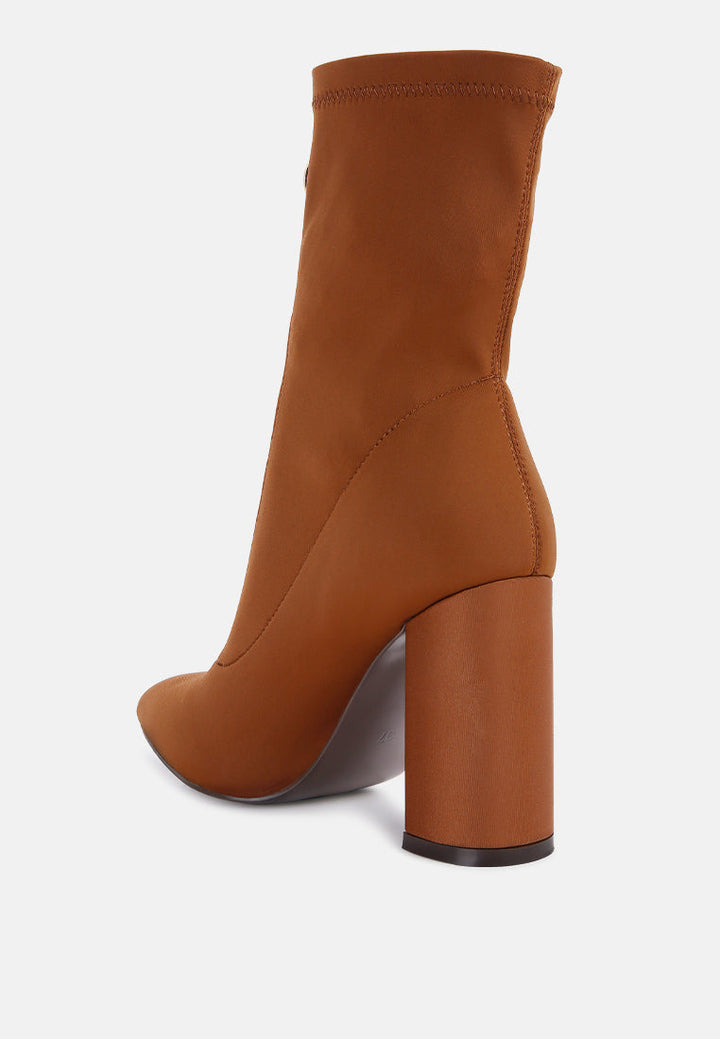 bobbettes block heeled microfiber ankle boot by ruw#color_tan
