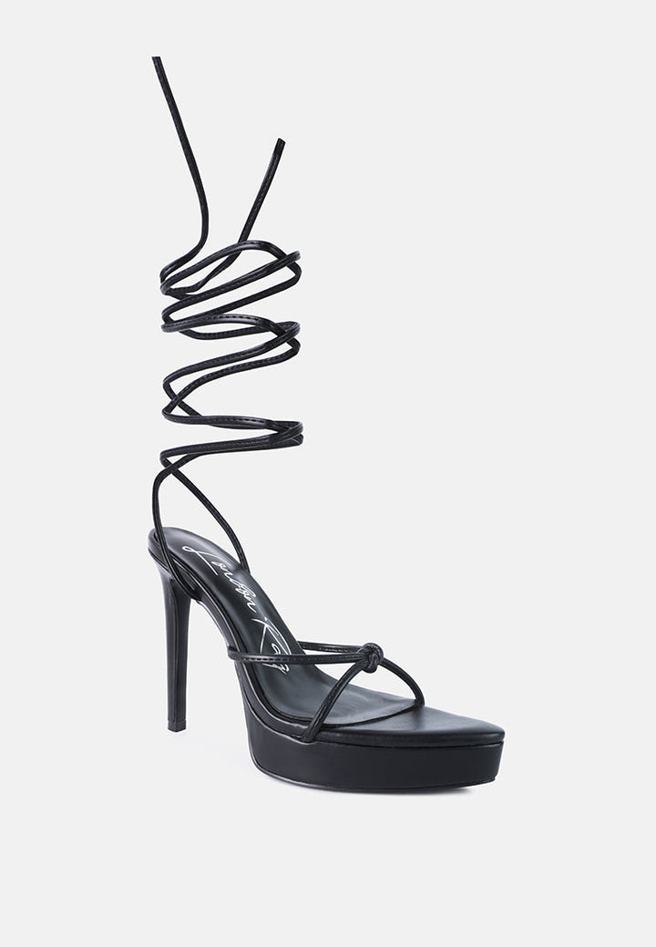 bondage high heel lace up heels by ruw#color_black