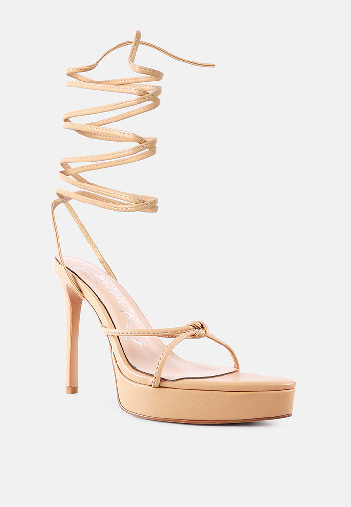 bondage high heel lace up heels by ruw#color_latte