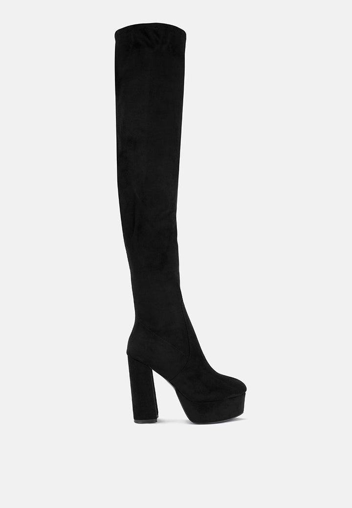 bubble over-the-knee boot by ruw#color_black-suede