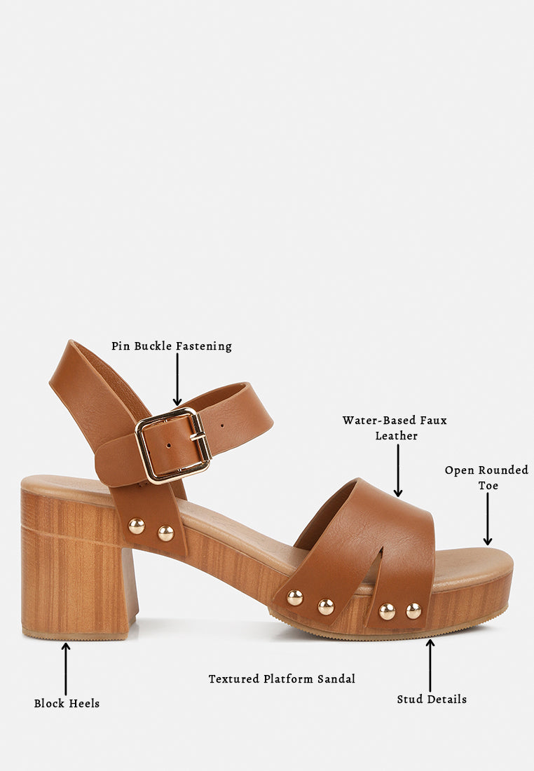 campbell faux leather textured block heel sandals by ruw#color_tan