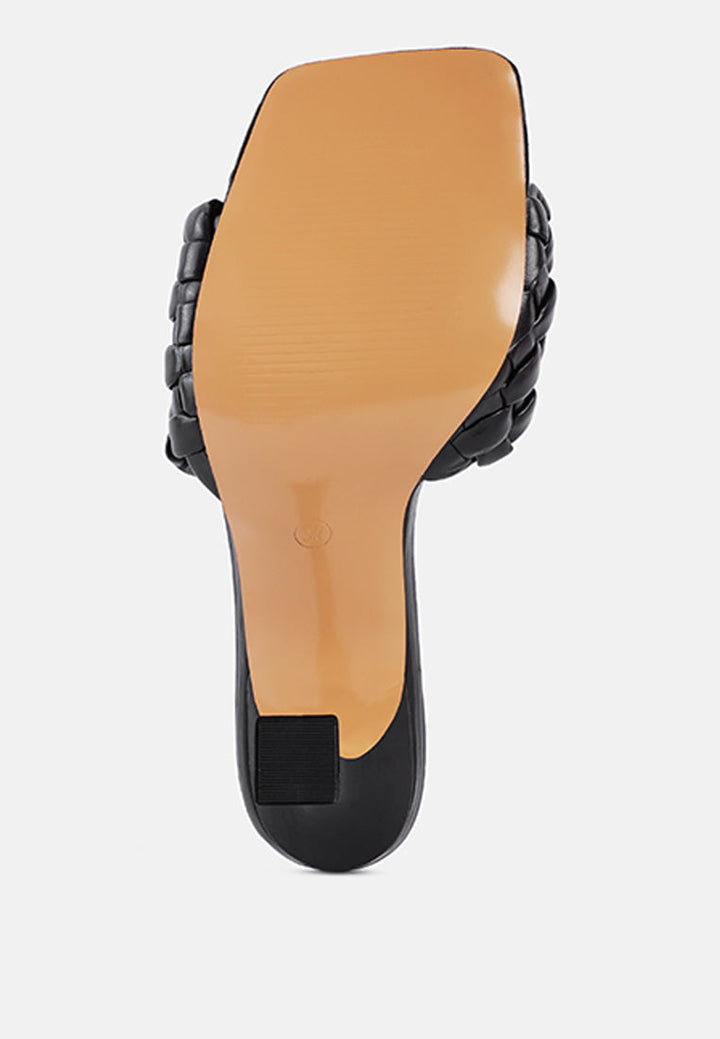 celie woven strap mid heel sandals by ruw#color_black