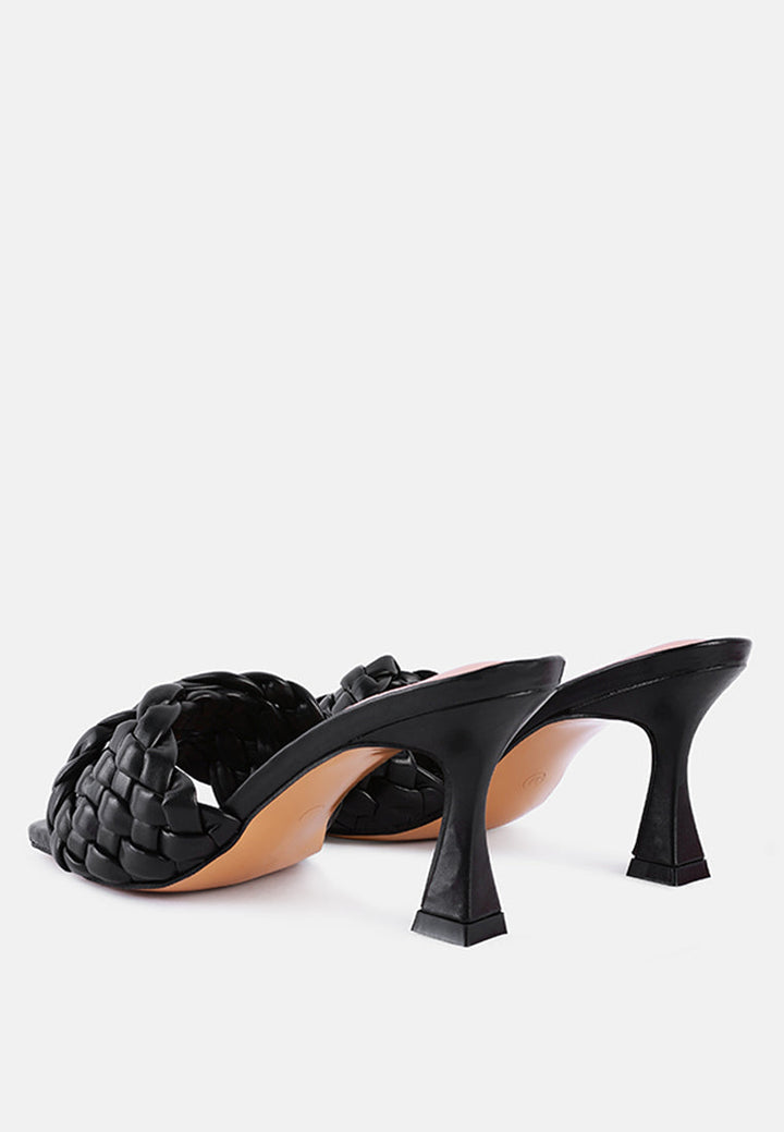 celie woven strap mid heel sandals by ruw#color_black