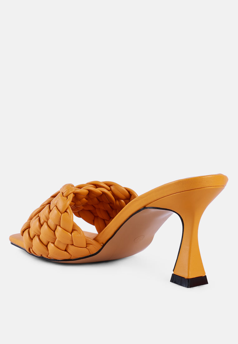 celie woven strap mid heel sandals by ruw#color_yellow