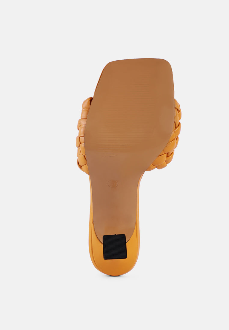 celie woven strap mid heel sandals by ruw#color_yellow