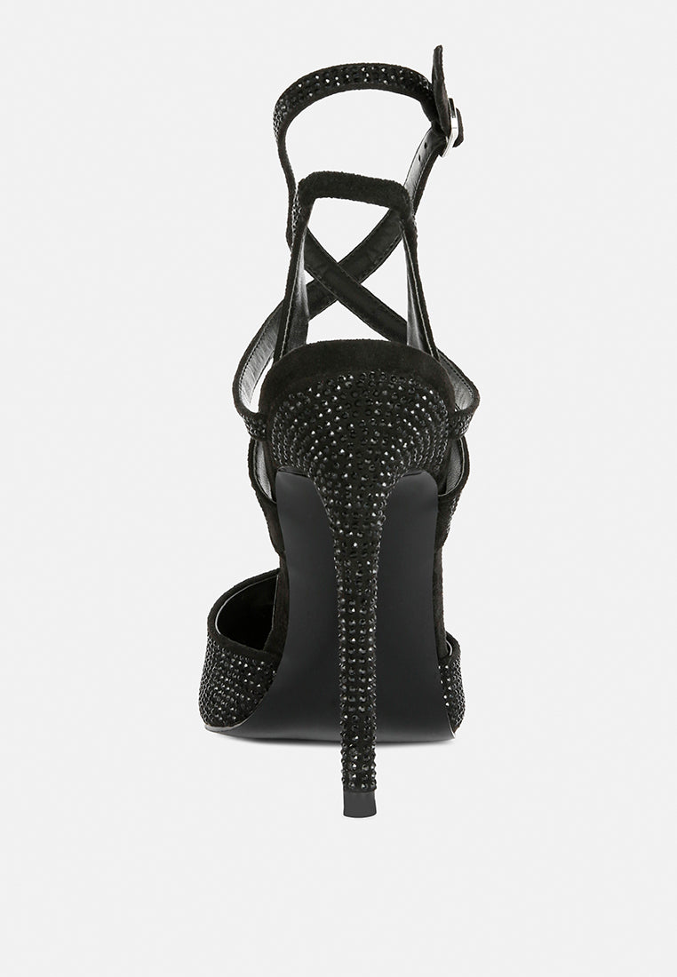 charmer diamante studded high heeled sandal#color_black