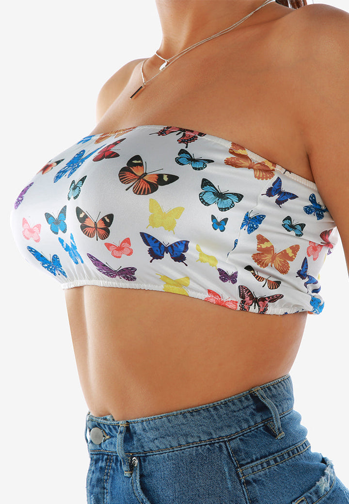 chasing butterflies tube top by ruw#color_white