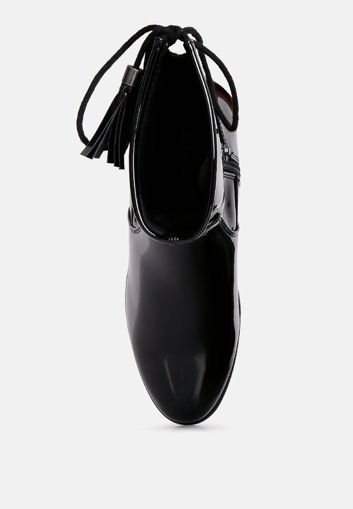 cheer leader tassels detail ankle boots by ruw#color_black