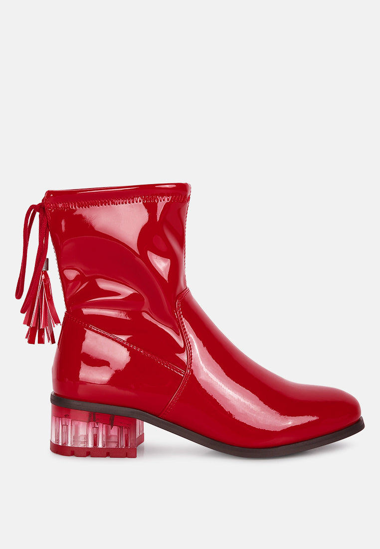 cheer leader tassels detail ankle boots by ruw#color_red
