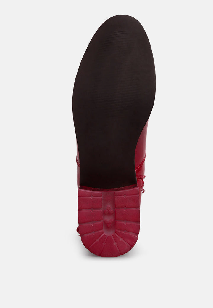 cheer leader tassels detail ankle boots by ruw#color_red
