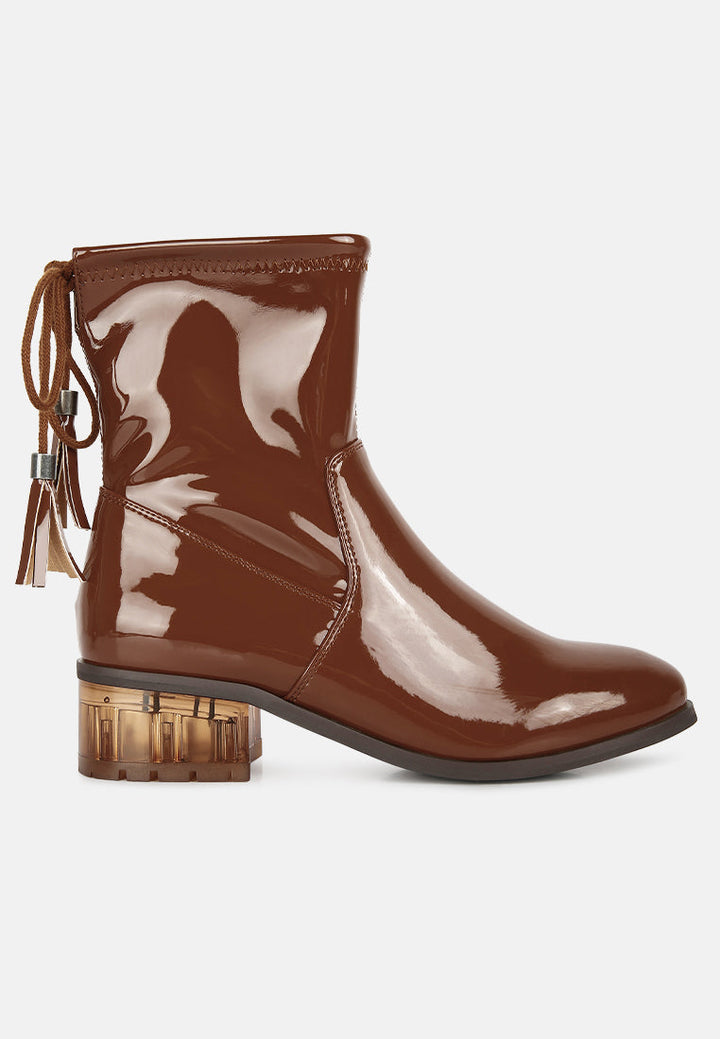 cheer leader tassels detail ankle boots by ruw#color_tan
