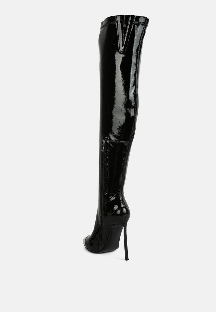 chimes high heel patent long boots by ruw#color_black