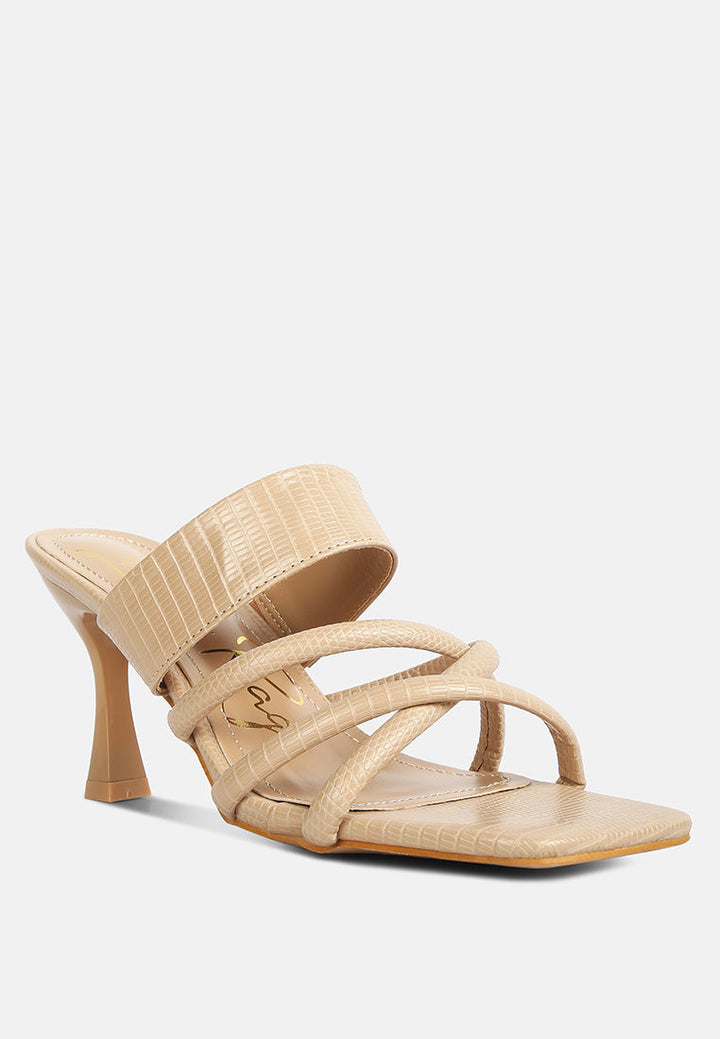 chiri criss cross strap spool heel sandals by ruw#color_tan