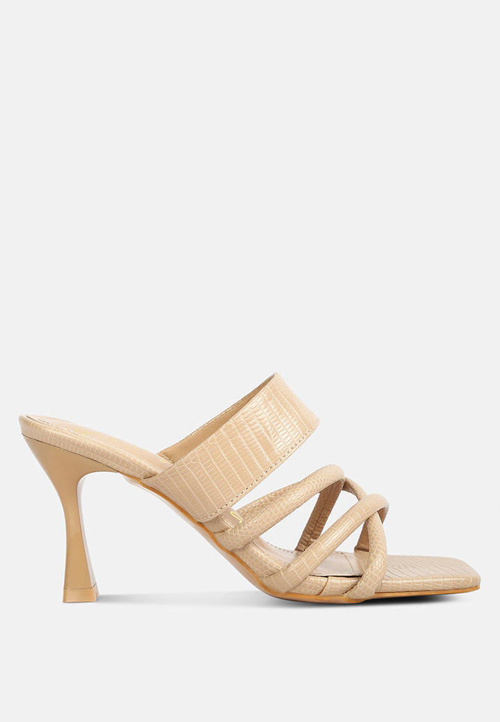 chiri criss cross strap spool heel sandals by ruw#color_tan