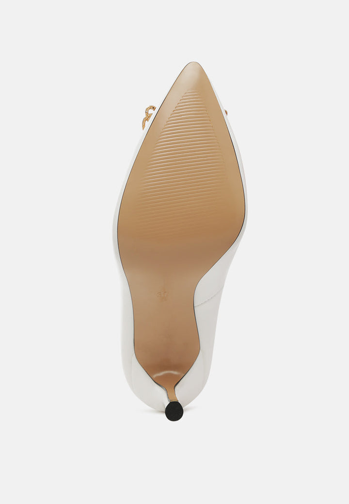 cirrus diamante embellished brooch pumps by ruw#color_white