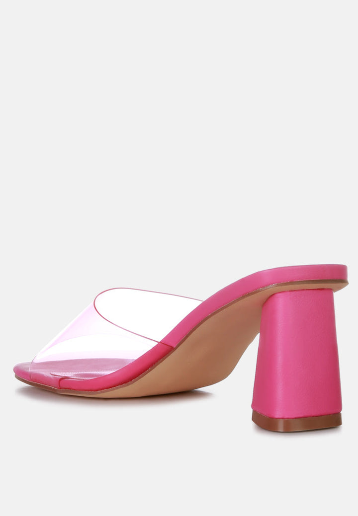 clear flirt clear strap slip on heel sandals by ruw#color_pink