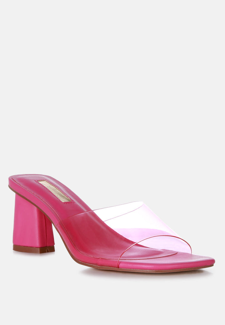 clear flirt clear strap slip on heel sandals by ruw#color_pink