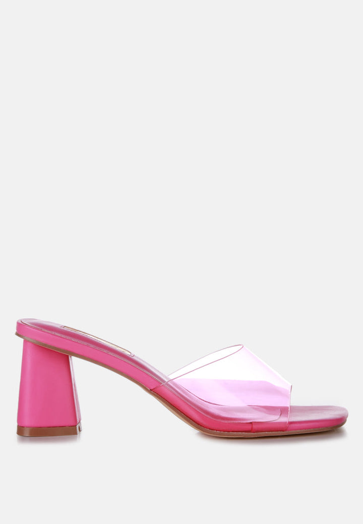 clear flirt clear strap slip on heel sandals by ruw#color_pink