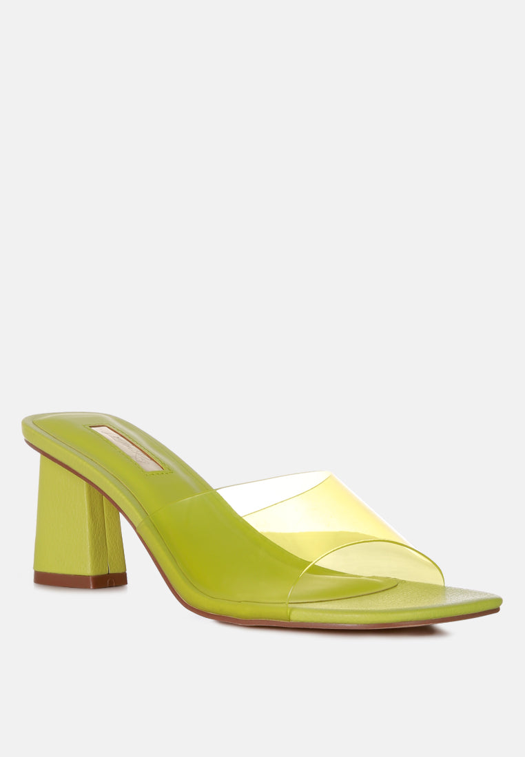 clear flirt clear strap slip on heel sandals by ruw#color_lime