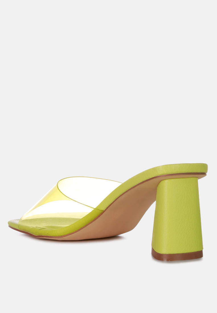 clear flirt clear strap slip on heel sandals by ruw#color_lime