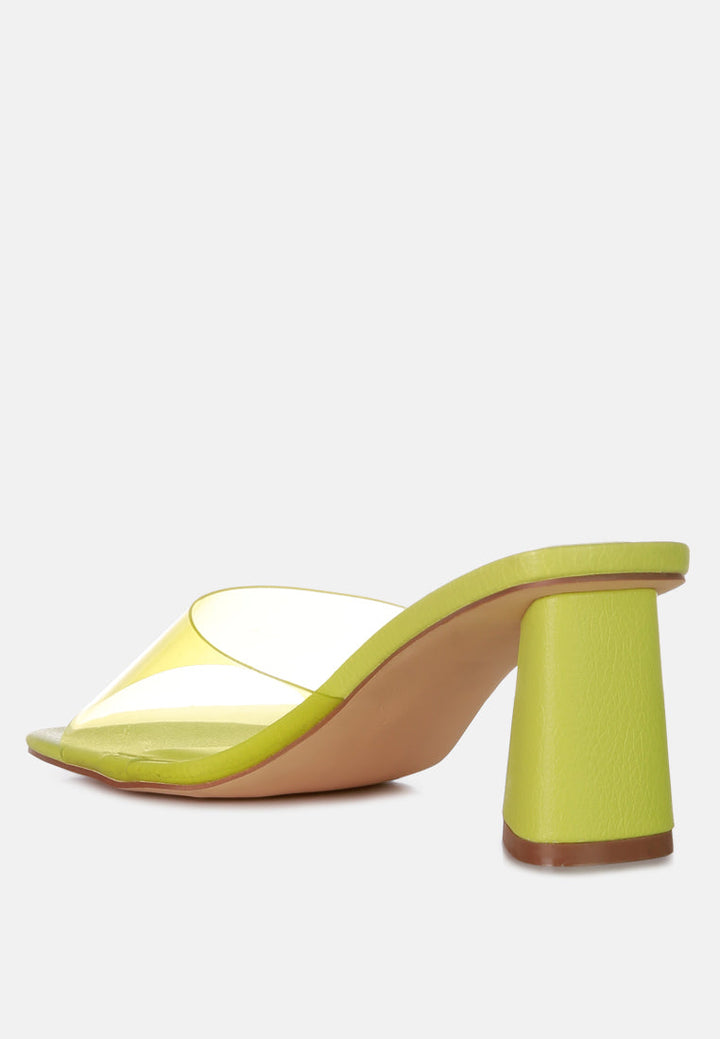clear flirt clear strap slip on heel sandals by ruw#color_lime