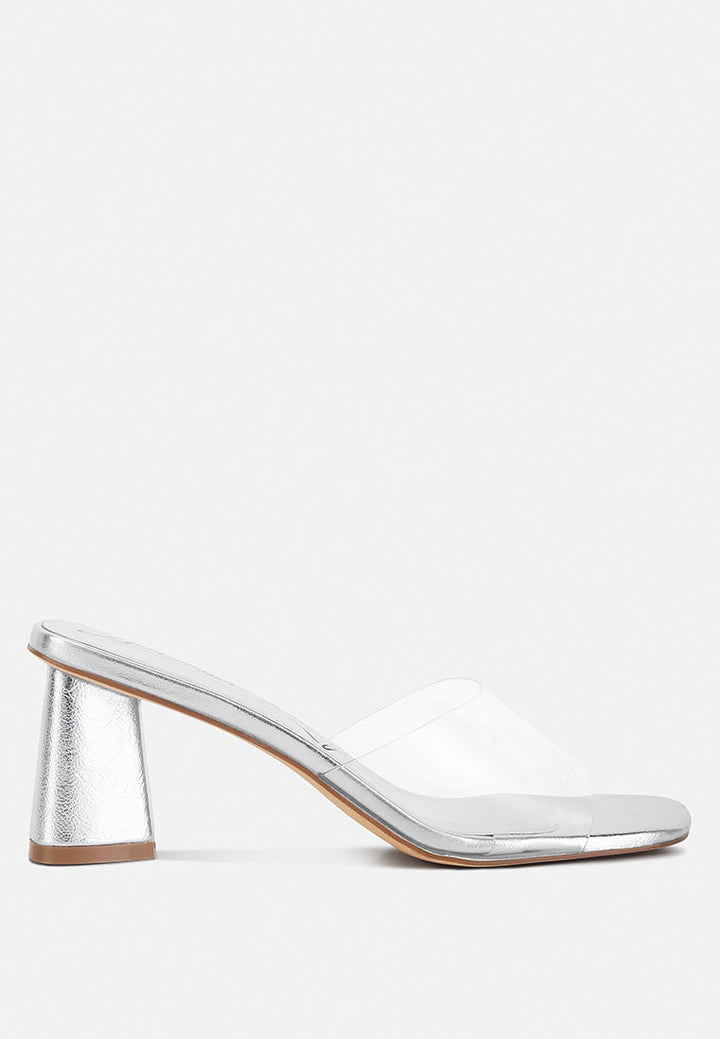 clear flirt clear strap slip on heel sandals by ruw#color_silver