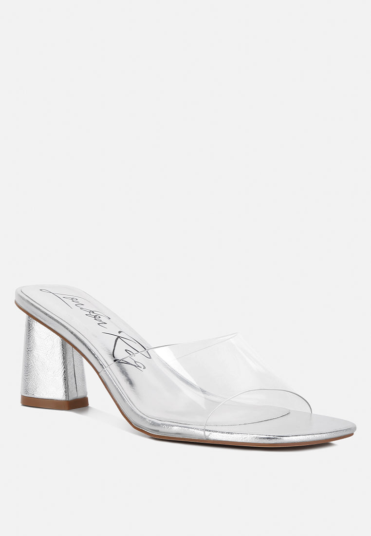 clear flirt clear strap slip on heel sandals by ruw#color_silver