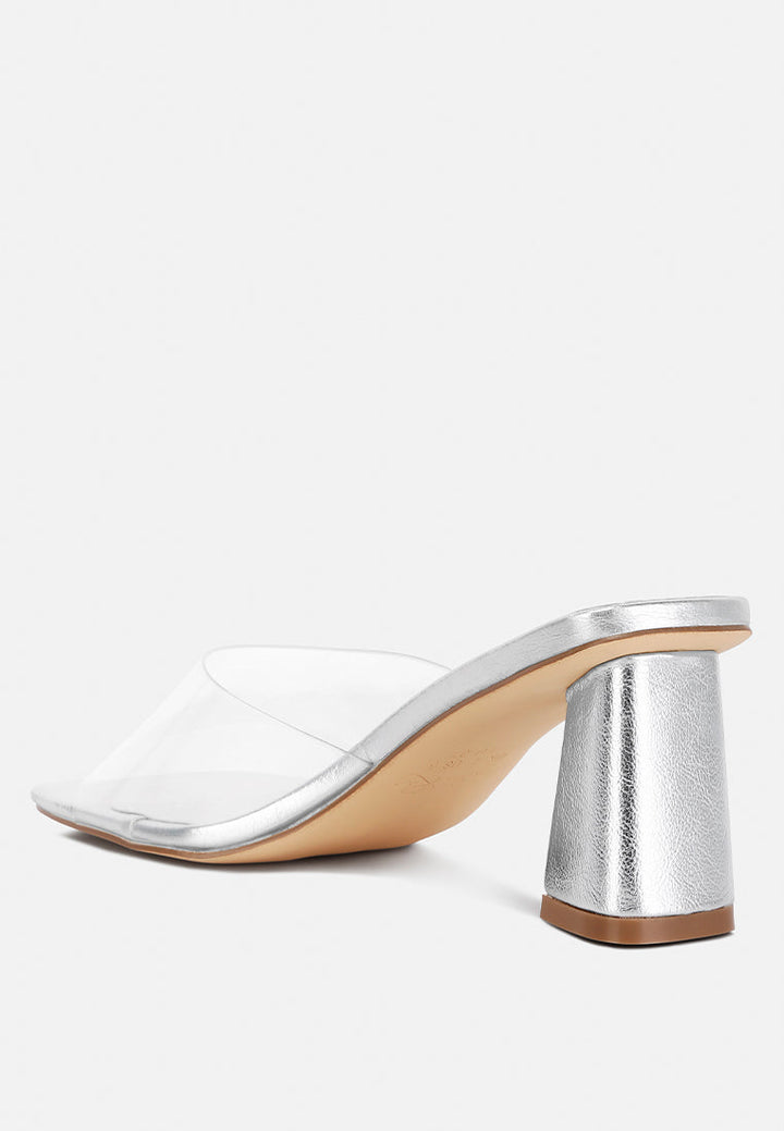 clear flirt clear strap slip on heel sandals by ruw#color_silver