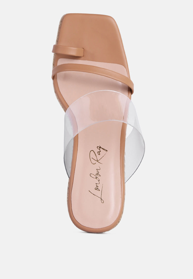 clear path toe ring espadrilles wedge sandals by ruw#color_camel