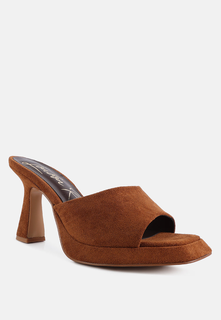 copyme micro suede slip on spool heel sandals by ruw#color_tan