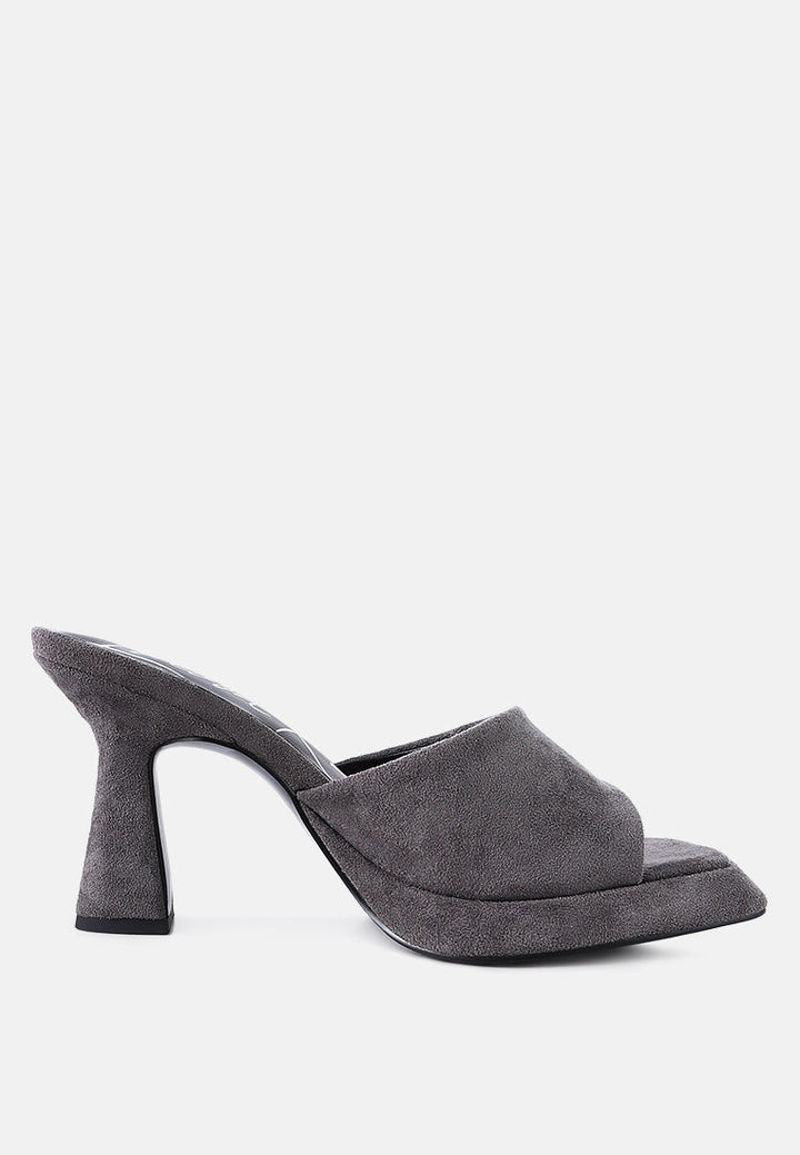 copyme micro suede slip on spool heel sandals by ruw#color_grey