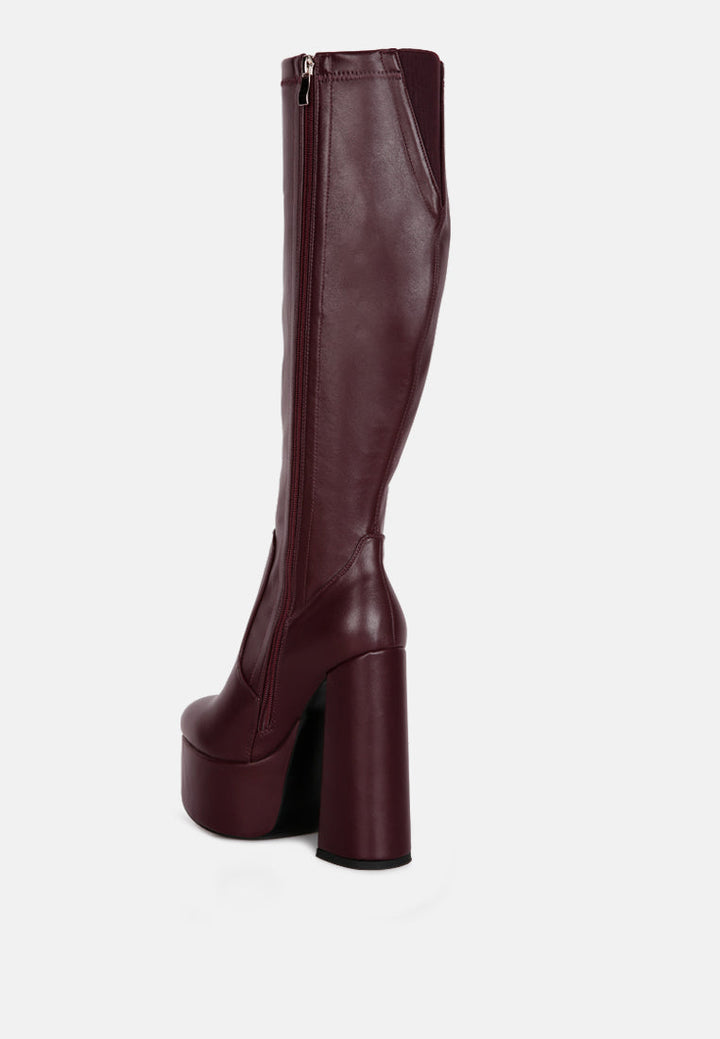 coraline high block heeled calf boots by ruw#color_burgundy