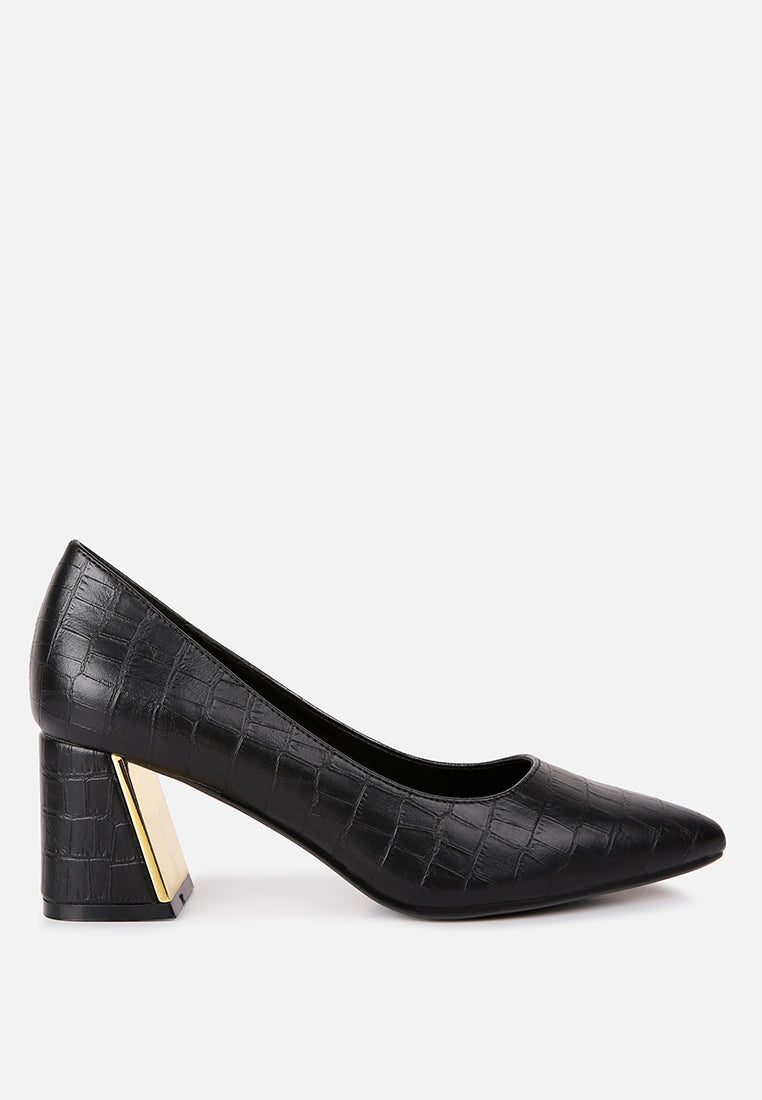 emersyn croc block heel pump shoes by ruw#color_black