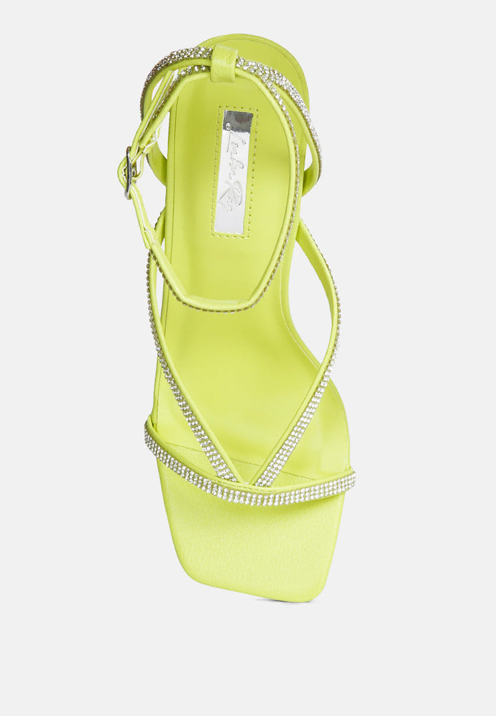 crush it diamante mid heel sandal by ruw#color_lime