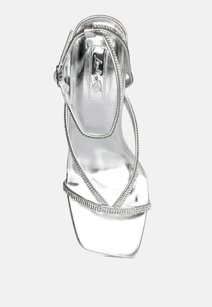 crush it diamante mid heel sandal by ruw#color_silver