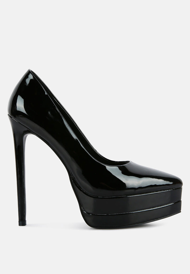 cuddles patent faux leather platform stiletto pumps by ruw#color_black