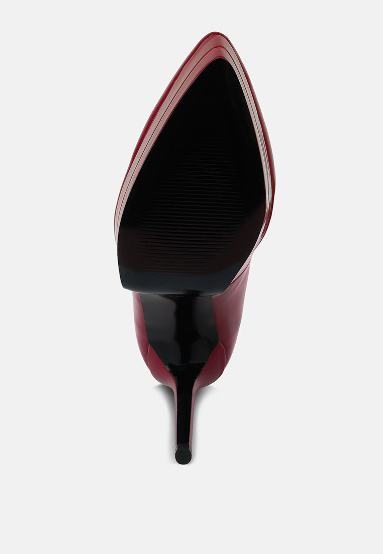 cuddles patent faux leather platform stiletto pumps by ruw#color_burgundy