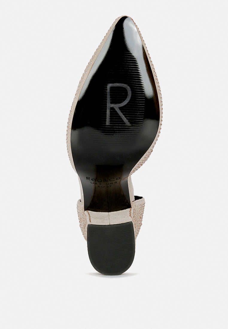 culver microfiber diamante block heeled sandal by ruw#color_beige