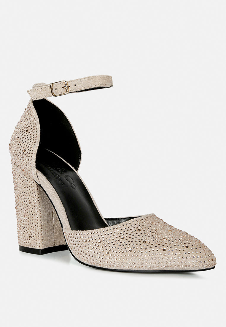 culver microfiber diamante block heeled sandal by ruw#color_beige